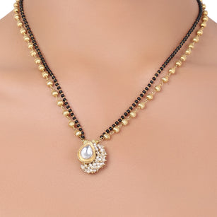 Gold Plated Kundan Pearl Mangalsutra .