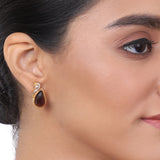Gold Plated Kundala Tourmaline Earring