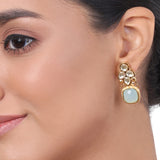 Gold Plated Kundala Aqua Earring