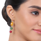 Gold Plated Tarana Ruby Carved Beads String