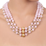 Gold Plated Tarana Rose Quartz String