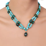 Gold Plated Tarana Turquoise Green Onyx String