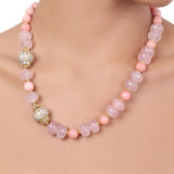 Gold Plated Tarana Rose Quartz Taraana String