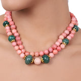 Gold Plated Tarana  Rose Quartz String
