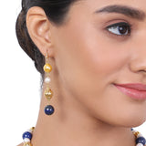Gold Plated Tarana Blue Lapis Pearl String
