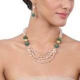 Gold Plated Tarana Rock Crystal String
