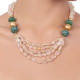 Gold Plated Tarana Rock Crystal String