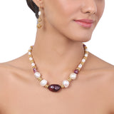 Gold Plated Tarana Ruby Jade String