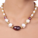 Gold Plated Tarana Ruby Jade String