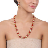 Gold Plated Tarana Carnelian Gold Bead String