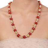 Gold Plated Tarana Carnelian Gold Bead String
