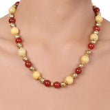Gold Plated Tarana Carnelian Gold Bead String