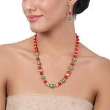 Gold Plated Tarana Coral Gold Bead String
