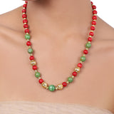 Gold Plated Tarana Coral Gold Bead String