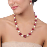 Gold Plated Tarana Ruby Pearl String