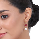 Gold Plated Tarana Ruby Pearl String