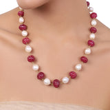 Gold Plated Tarana Ruby Pearl String