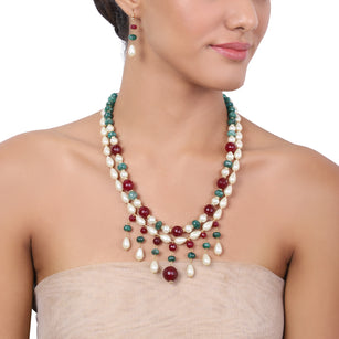 Gold Plated Tarana Green Onyx String