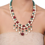Gold Plated Tarana Green Onyx String