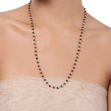 Gold Plated Tarana Ruby Green Onyx String