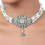 Silver Plated Baisakh Aqua Choker Set