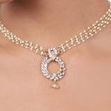 Gold Plated Baisakh Zircon Necklace Set