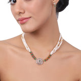 Gold Plated Baisakh Ruby Necklace Set