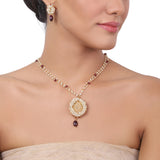 Gold Plated Baisakh Zircon Ruby Necklace Set