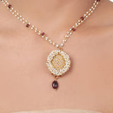 Gold Plated Baisakh Zircon Ruby Necklace Set