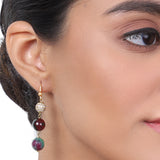 Gold Plated Baisakh Zircon Tassel Necklace Set