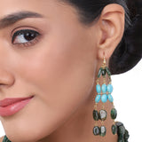 Gold Plated Baisakh Kundan Turquoise Long Necklace