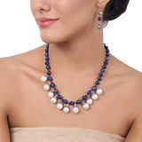 Silver Plated Baisakh Lapis Zircon Necklace Set