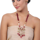 Gold Plated Baisakh Kundan Tourmaline Necklace Set