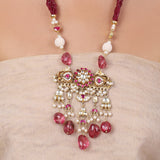 Gold Plated Baisakh Kundan Tourmaline Necklace Set
