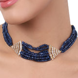 Gold Plated Baisakh Blue Jade Choker Set