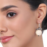 Silver Plated Baisakh Zircon Carved White Coral Necklace Set