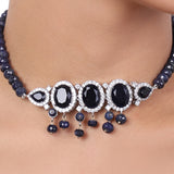 Silver  Plated Baisakh Blue Iolite Choker Set