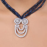 Silver Plated Baisakh Zircon Necklace Set