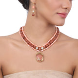 Gold Plated Baisakh Tiger Eye Necklace Set