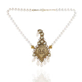 Gold Plated Deva White Laxshmi Kundan Pendant