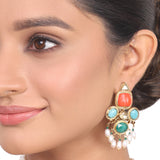 Gold Plated Manihaar Multi Stone Necklace Set