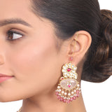 Gold Plated Manihaar Kundan Tourmaline Necklace Set