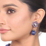 Silver Plated Manihaar Lapiz Necklace Set