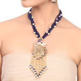Gold Plated Manihaar Ganesha Zircon ball Necklace Set